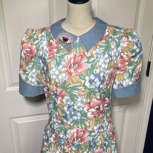 Vintage Handmade Floral Cottagecore Punk Dress Size Medium